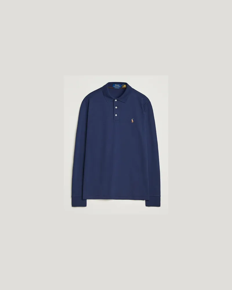 Ralph Lauren Pima Cotton Custom Fit LS Polo Refined Navy Blau