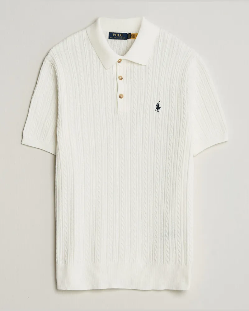 Ralph Lauren Cotton Polo Deckwash White/Navy Weiß