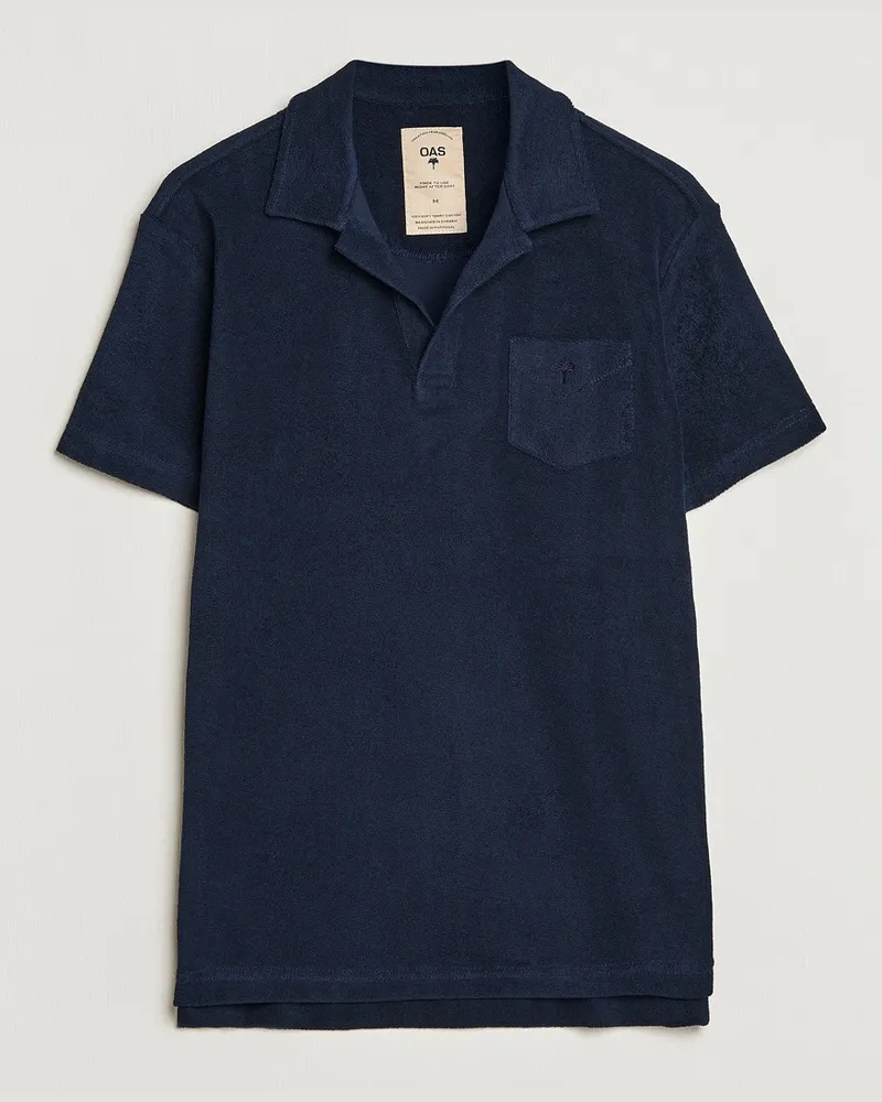 OAS Short Sleeve Terry Polo Navy Blau