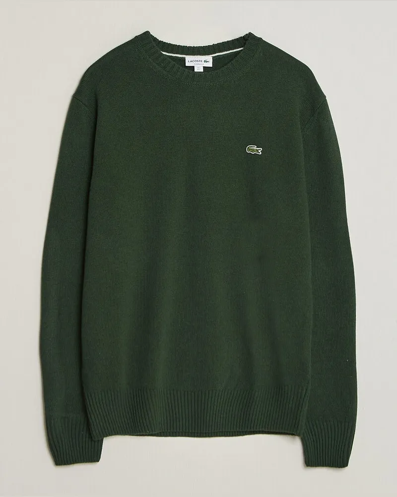 Lacoste Carded Wool Crew Neck Sinople Grün