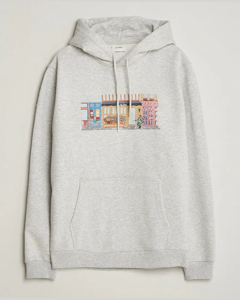 LES DEUX Market Hoodie Snow Melange Grau