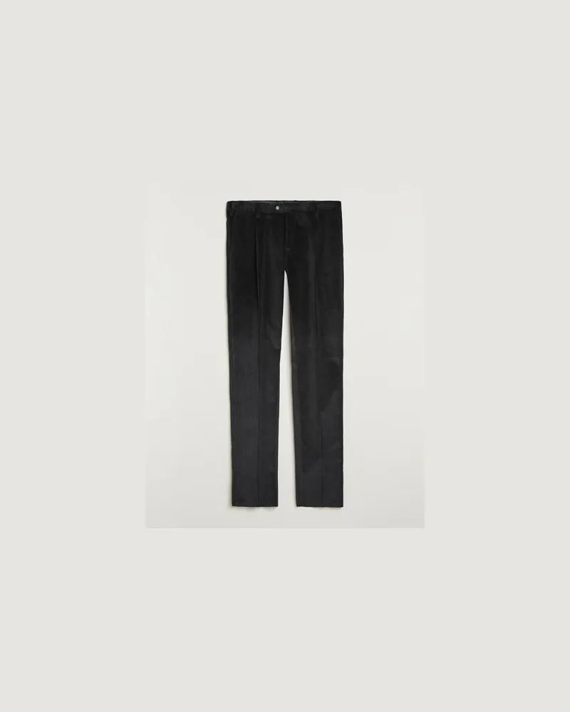 LARDINI Cotton Corduroy Trousers Black Schwarz