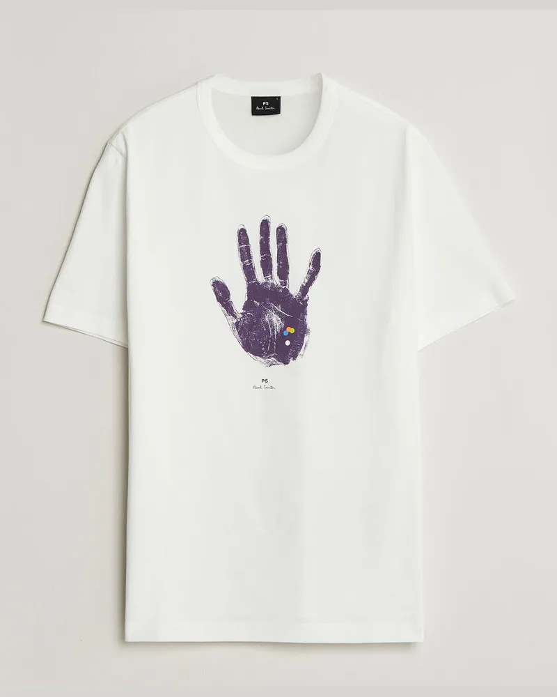 Paul Smith Hand Crew Neck T-Shirt White Weiß