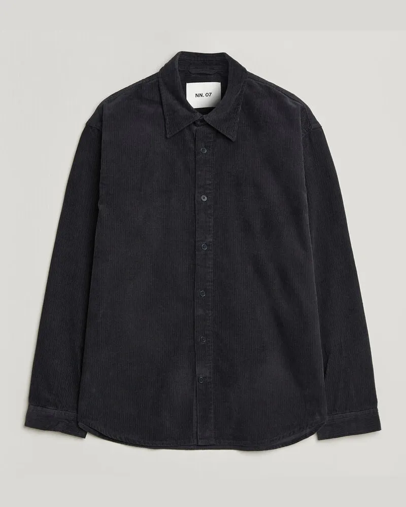 NN 07 Casper Corduroy Overshirt Deep Navy Blau