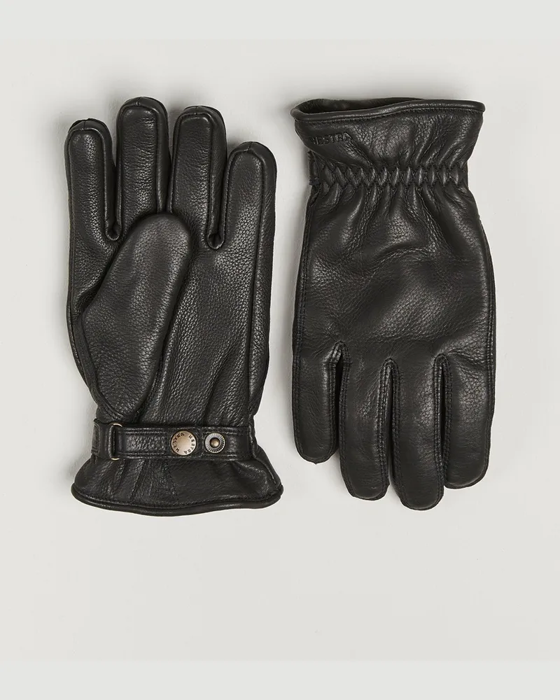 Hestra Burensvik Deerskin Wool Pile Glove Black Schwarz