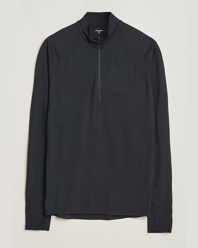 Houdini Desoli Merino Light Half Zip True Black Schwarz