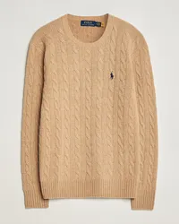 Ralph Lauren Woll/Cashmere Cable Rundhals Camel Melange Beige