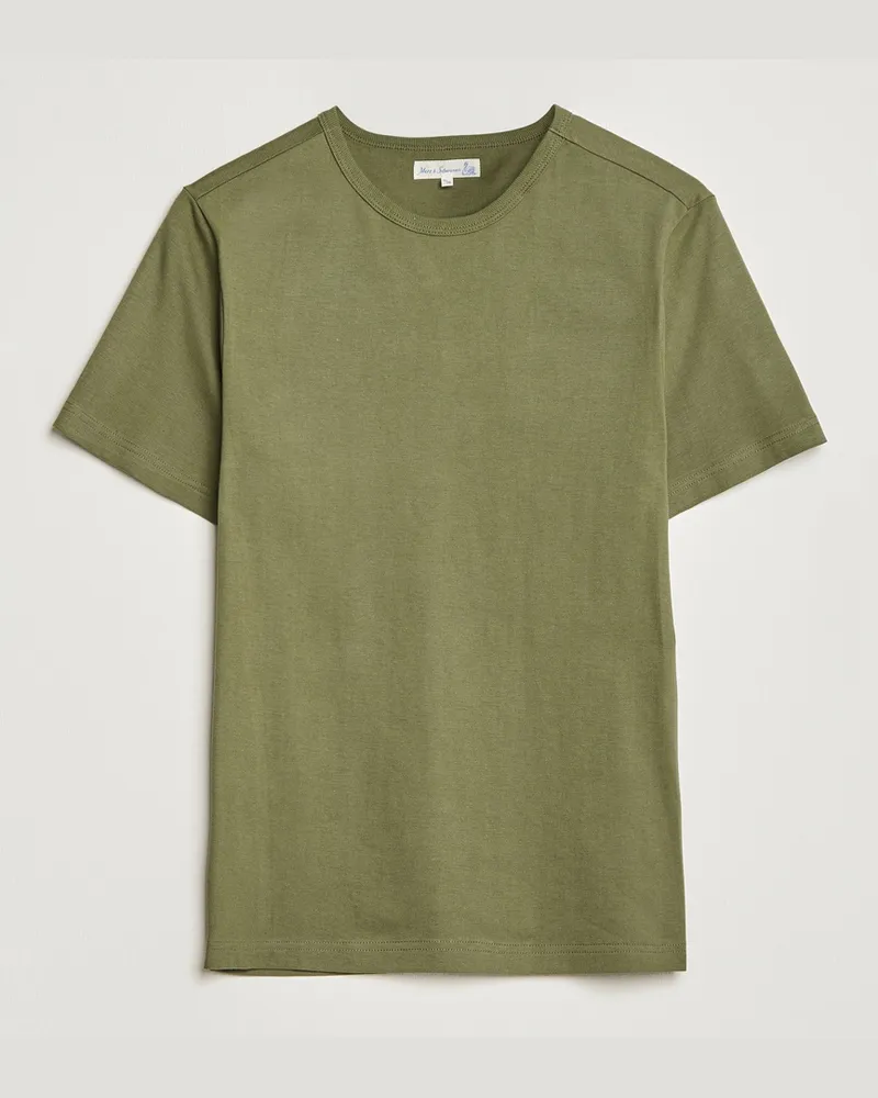 Merz b. Schwanen 1950s Classic Loopwheeled T-shirt Army Grün