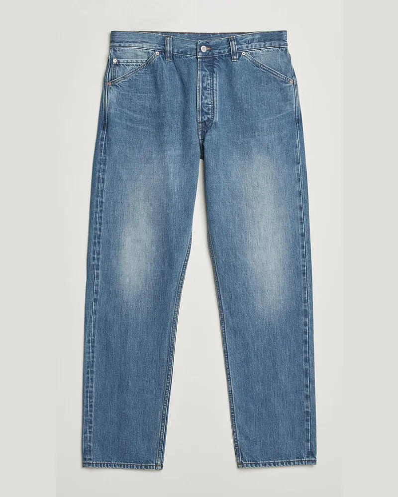 Drake's 5-Pocket Japanese Selvedge Denim Stone Wash Blau