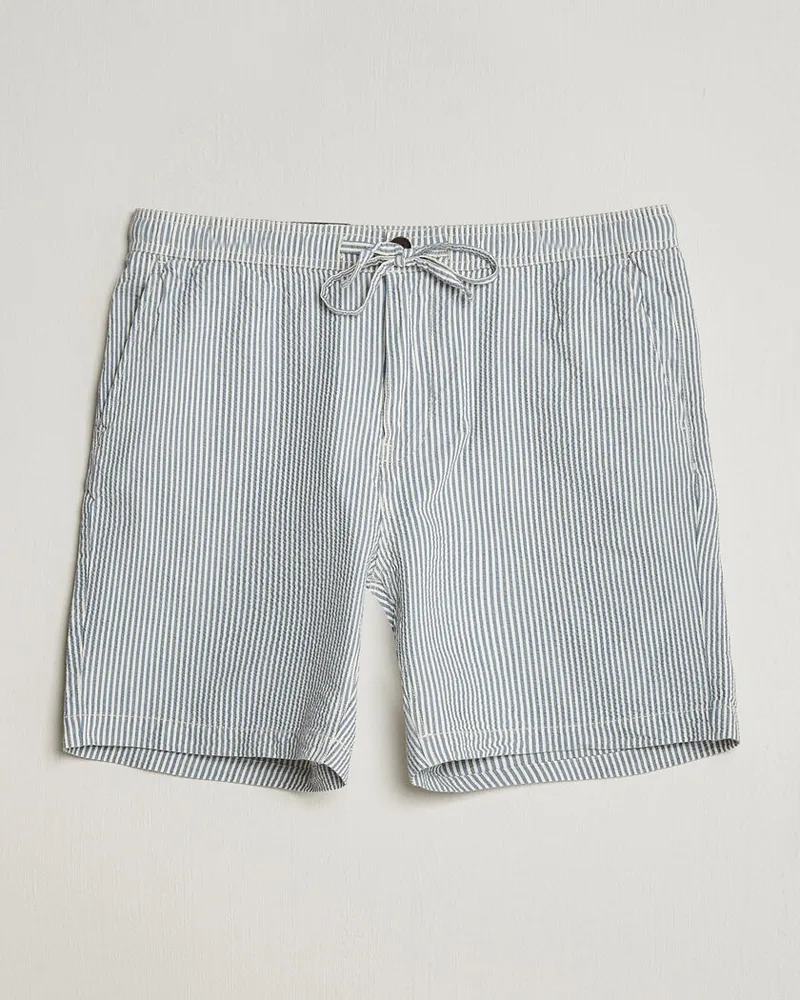 Morris Fenix Seersucker Shorts Light Blue Blau