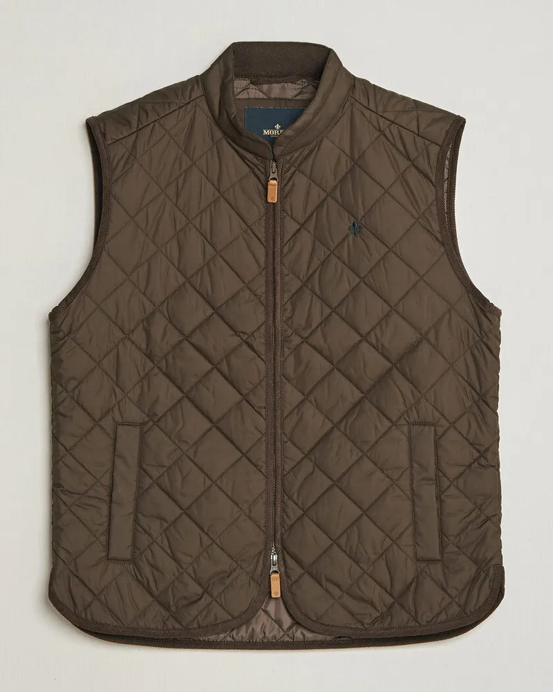 Morris Teddy Quilted Vest Brown Braun