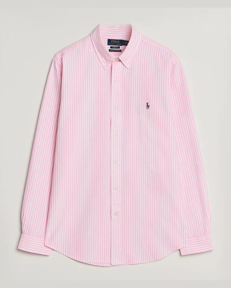 Ralph Lauren Custom Fit Seersucker/Oxford Stripe Shirt New Rose Rosa