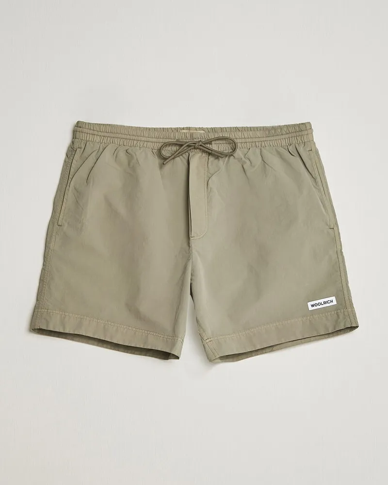 Woolrich Solid Garment Dyed Swimshorts Smokey Olive Grün