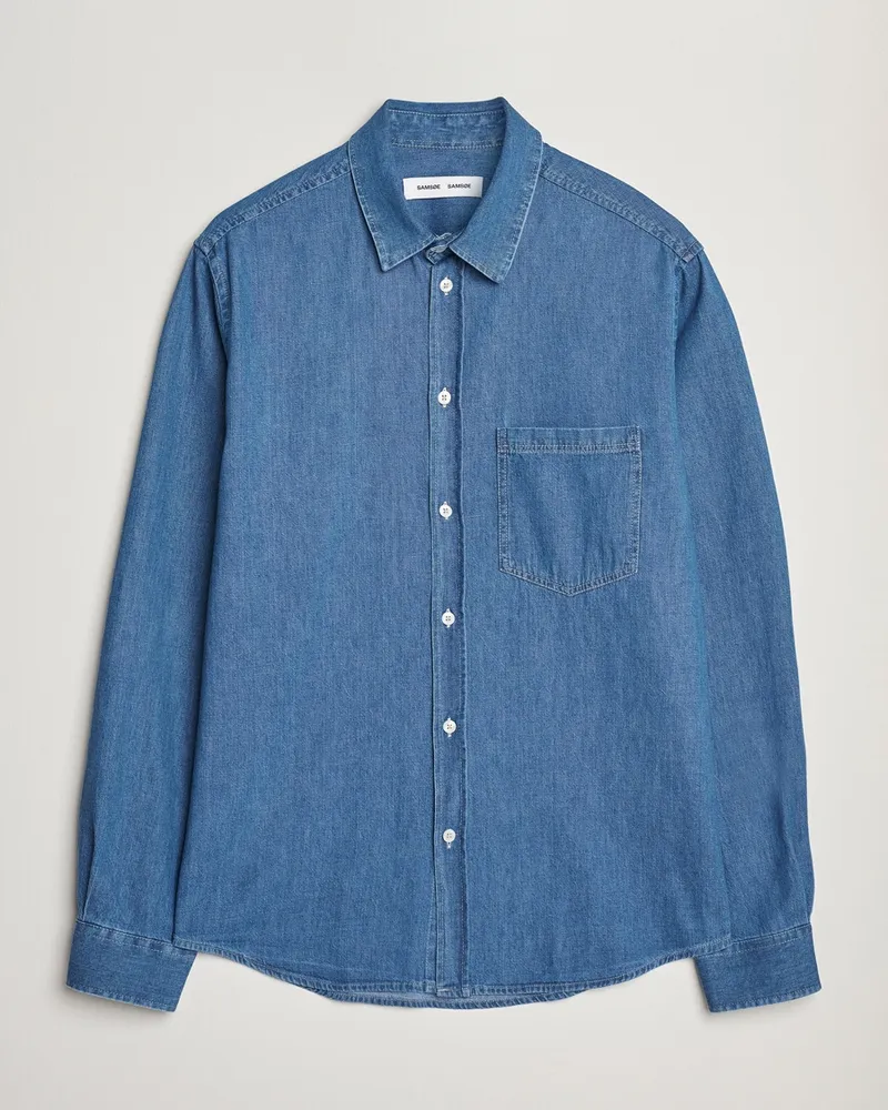 Samsøe & Samsøe Ryan Chambray Shirt Light Blue Blau