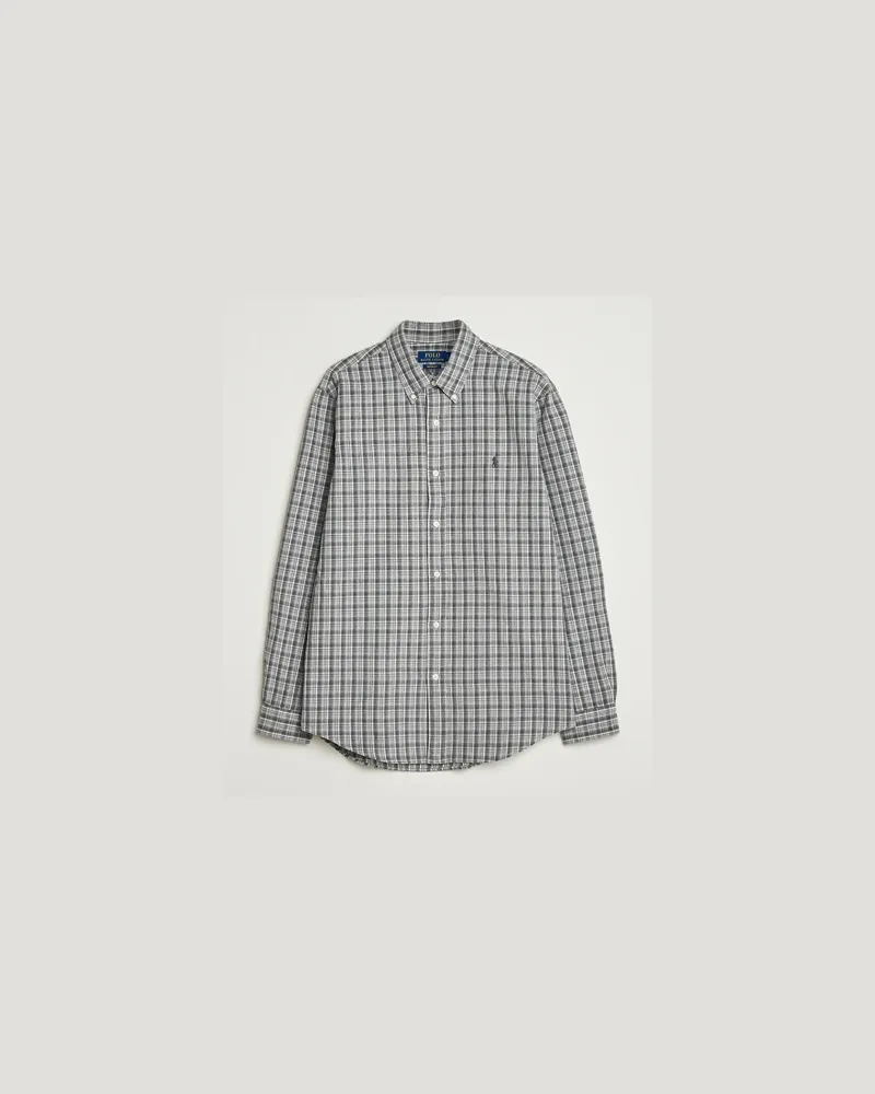 Ralph Lauren Custom Fit Checked Shirt Grey Heather Multi Grau