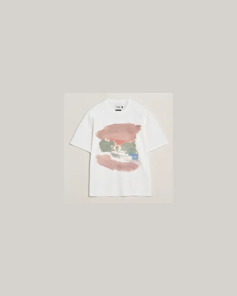 Drake's Drake Graphic Print T-Shirt White Weiß
