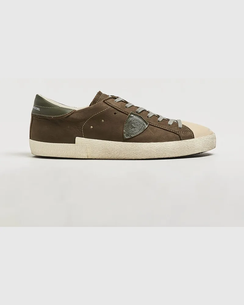 Philippe Model PRSX Low Top Suede Sneaker Green Grün