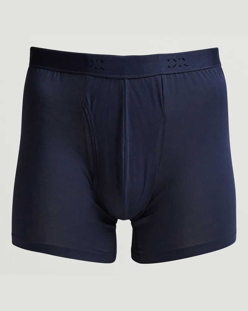 Derek Rose Pima Cotton Stretch Trunk Navy Blau