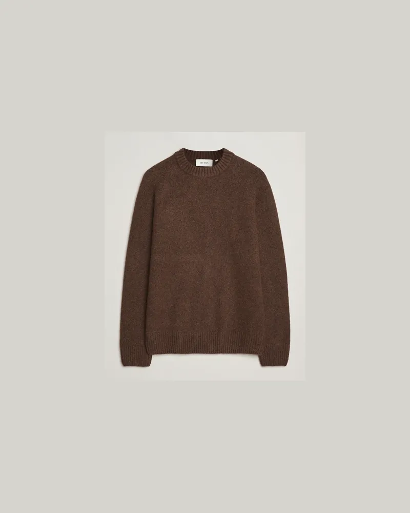 LES DEUX Gilbert Crew Neck Knit Slate Brown Braun
