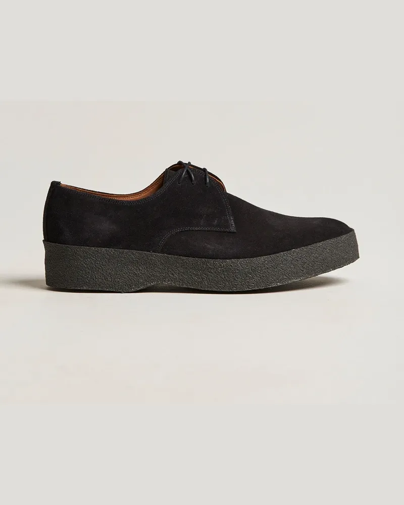 Sanders Gibson Lo Top Derby Black Suede Schwarz