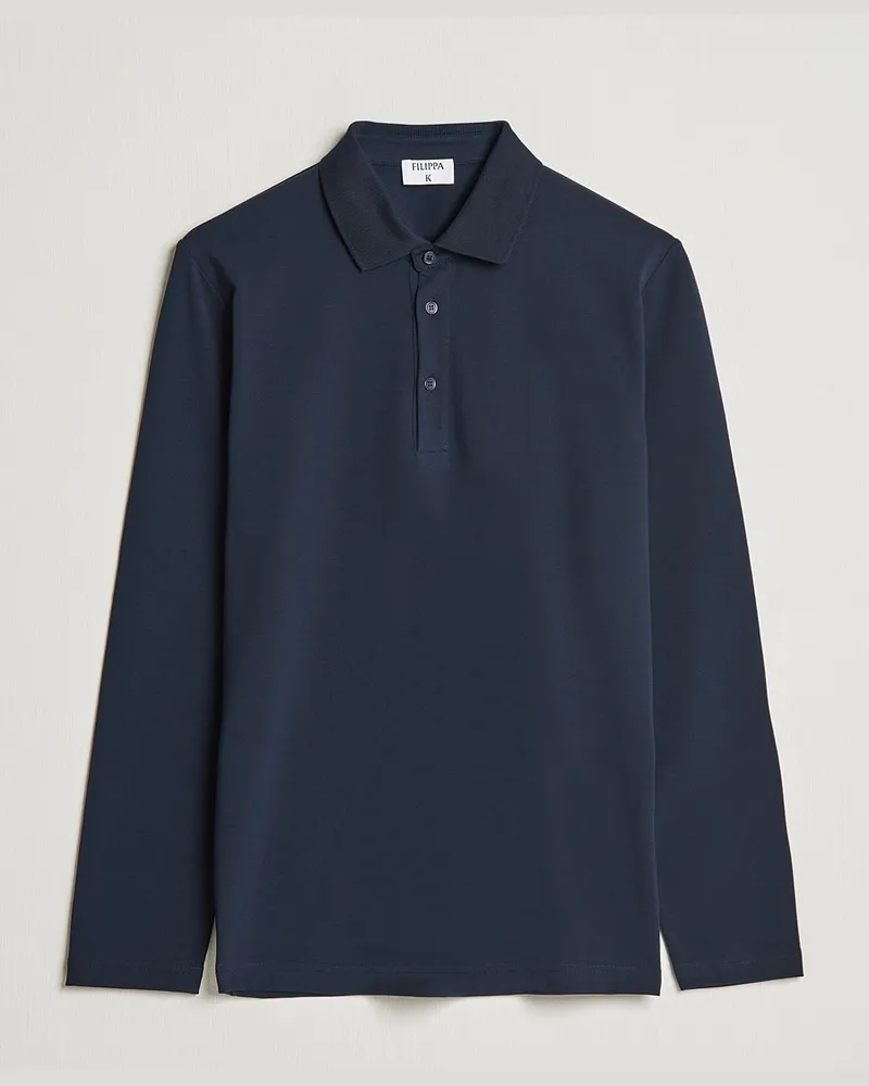 Filippa K Luke Lycra Poloshirt Navy Blau