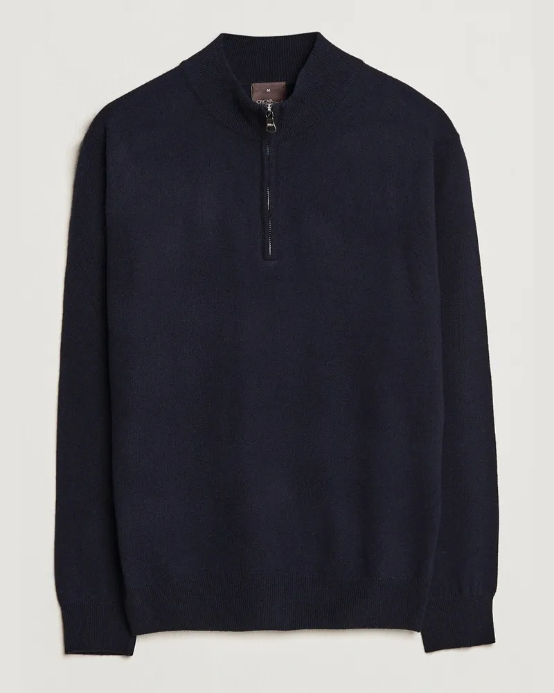 Oscar Jacobson Patton Wool Half-Zip Navy Blau