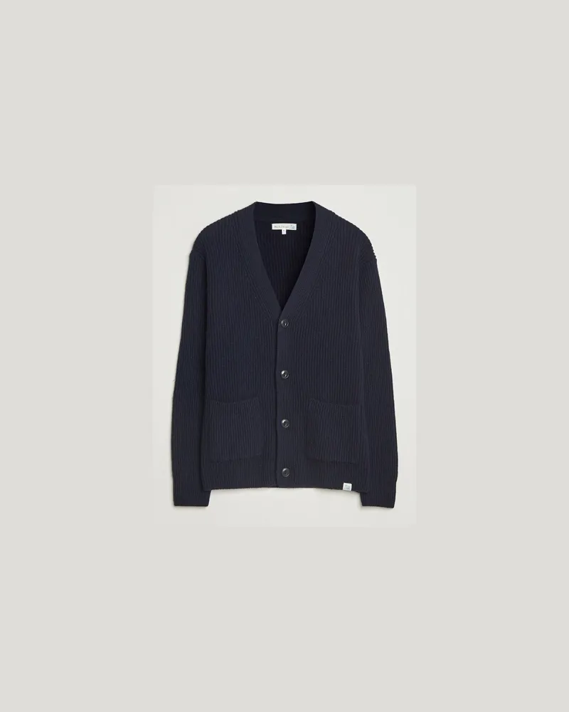 Merz b. Schwanen Merino/Cashmere Knitted Cardigan Dark Navy Blau