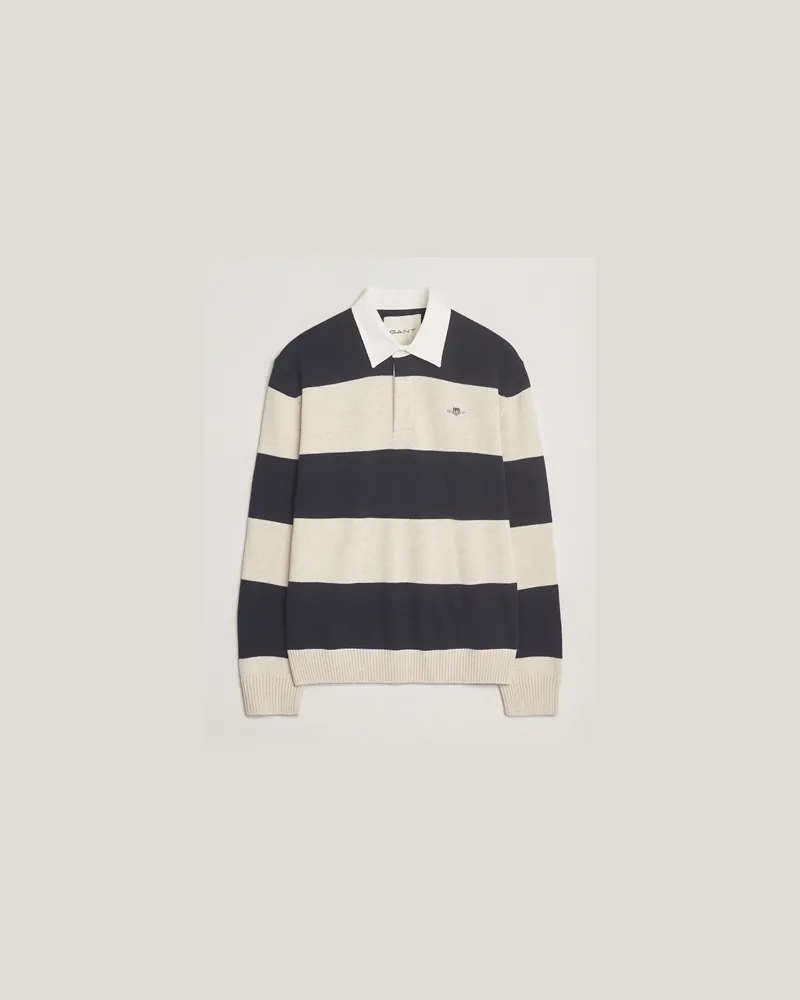Gant Knitted Barstriped Rugger Evening Blue Blau
