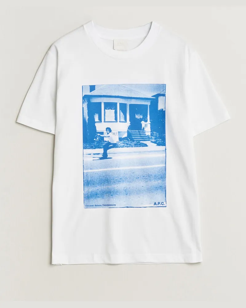 A.P.C. Cali Printed T-Shirt Blue Weiß