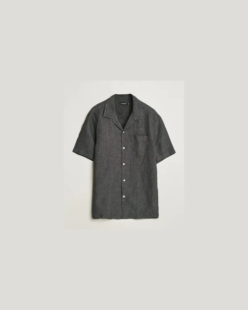 J.Lindeberg Elio Linen Melange Shirt Black Schwarz