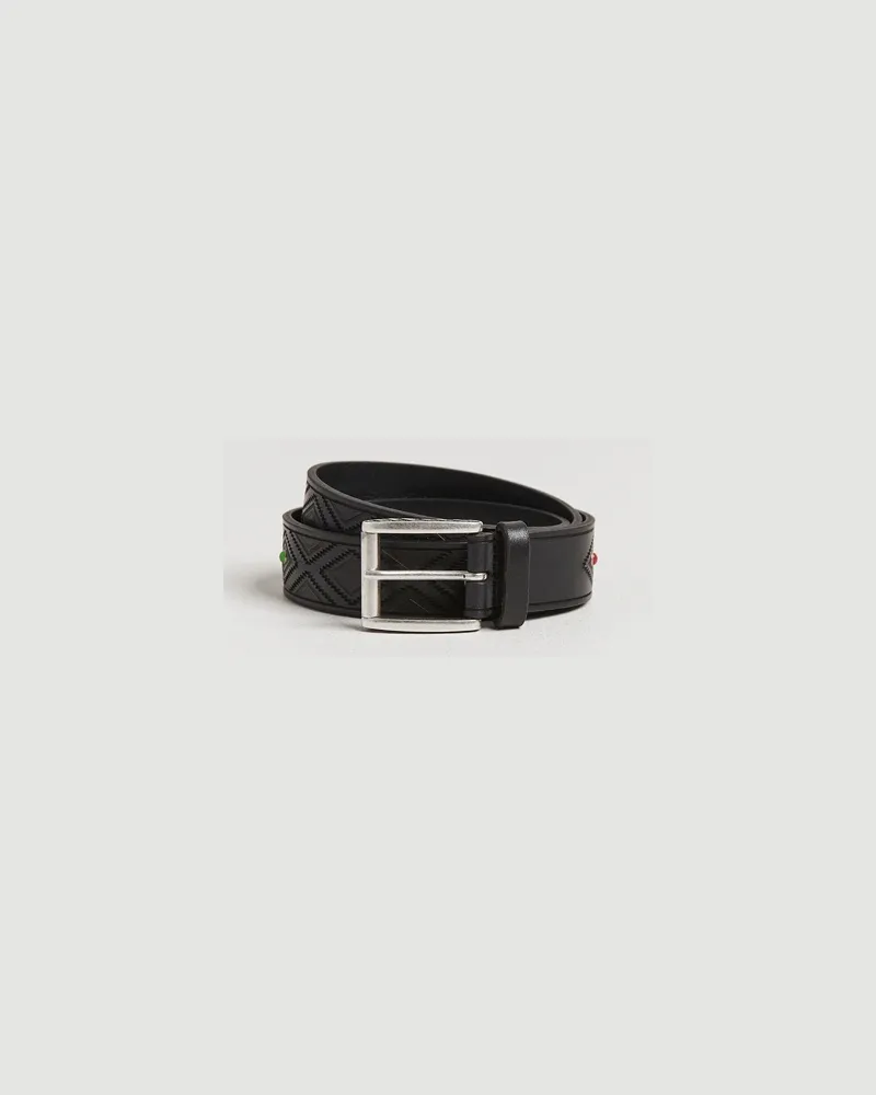 Anderson's Diamond Pattern Western 3,5cm Belt Black Schwarz