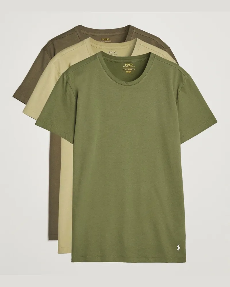 Ralph Lauren 3-Pack Crew Neck T-Shirt Olive/Green/Dark Green Grün