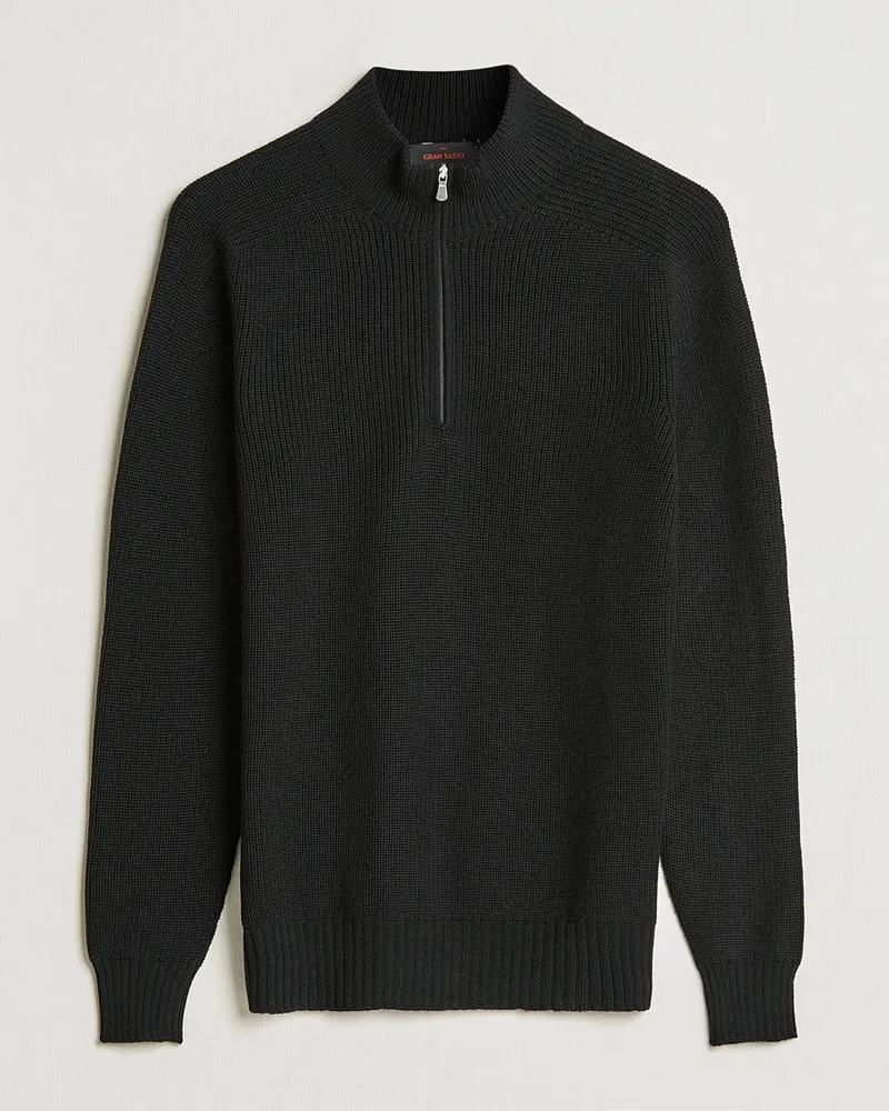 Gran Sasso Rainwool Half Zip Black Schwarz