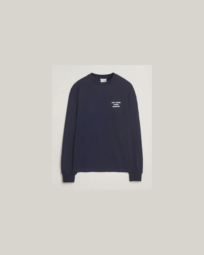 Drôle de Monsieur Slogan Long Sleeve T-Shirt Navy Blau