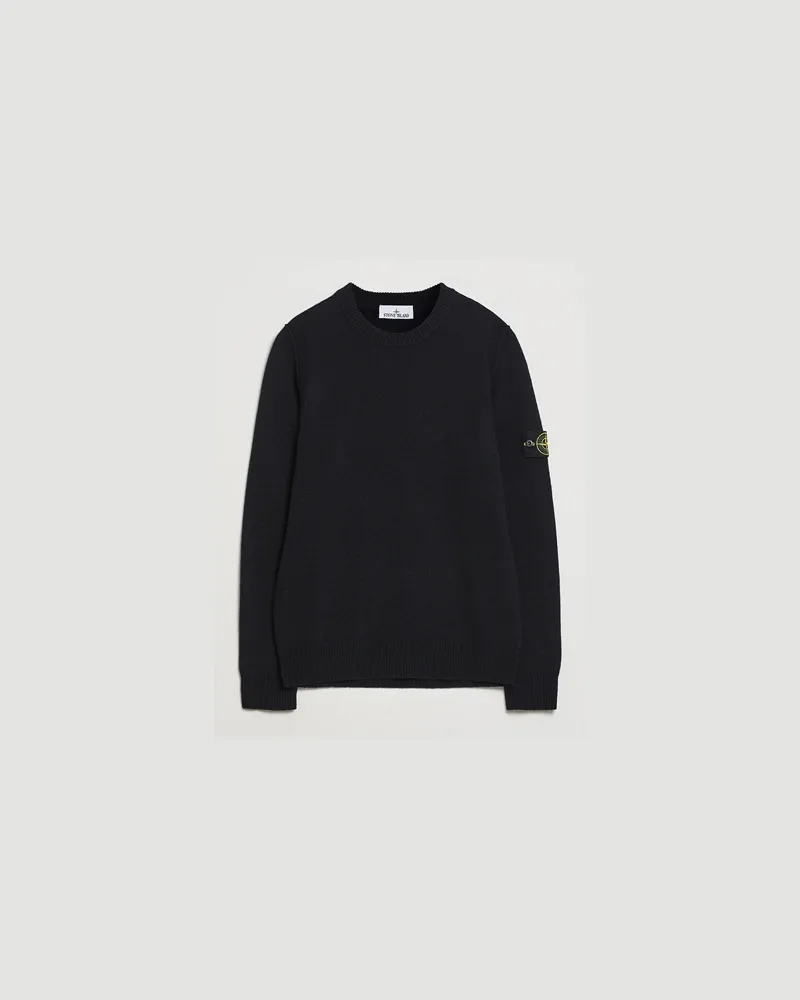 Stone Island Knitted Lambswool Crew Neck Black Schwarz