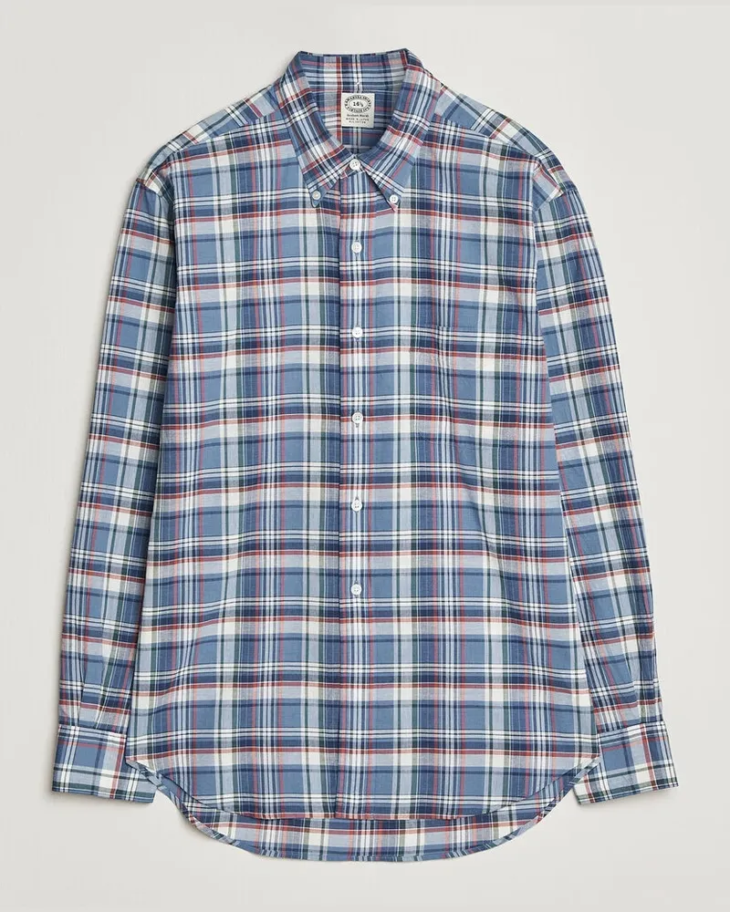 Kamakura Shirts Vintage Ivy Button Down Shirt Blue Madras Blau