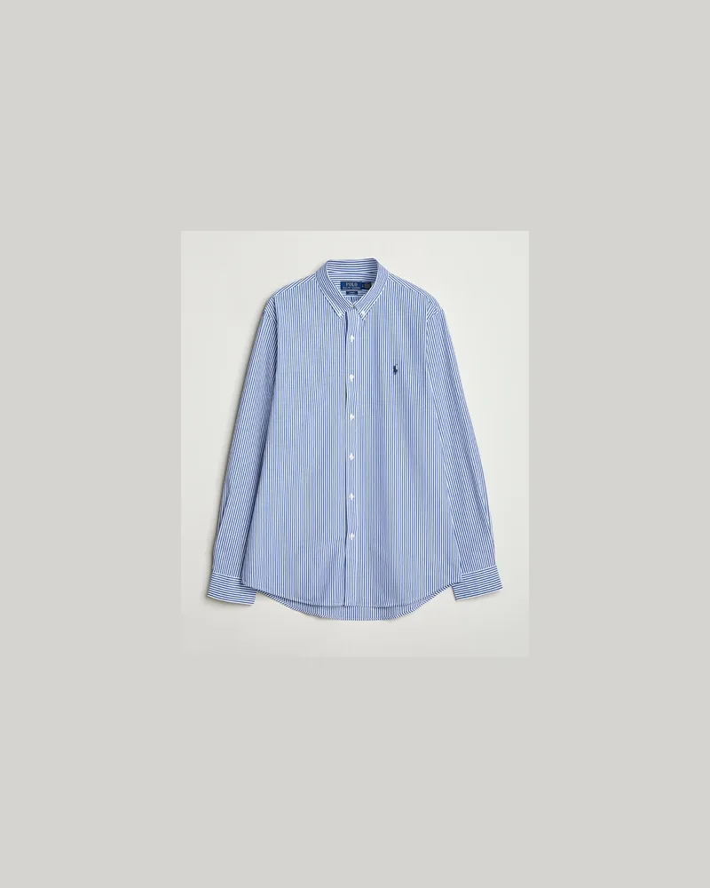 Ralph Lauren Slim Fit Poplin Shirt Blue/White Bengal Stripe Blau