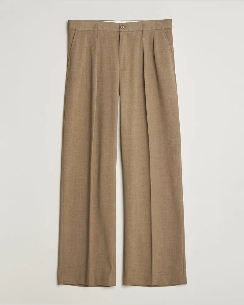 Filippa K Milo Wide Wool Trousers Light Driftwood Beige
