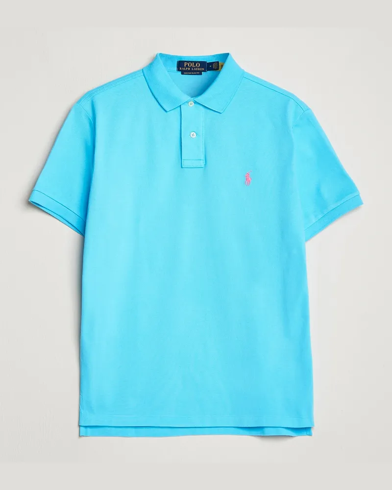 Ralph Lauren Custom Slim Fit Polo Turquoise Nova Blau