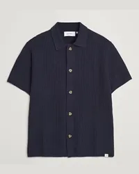 LES DEUX Gustavo Stricked Shirt Dark Navy Blau