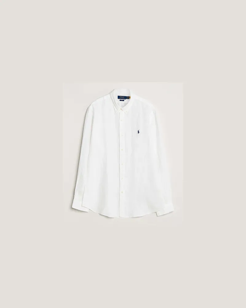 Ralph Lauren Slim Fit Linen Shirt White Weiß