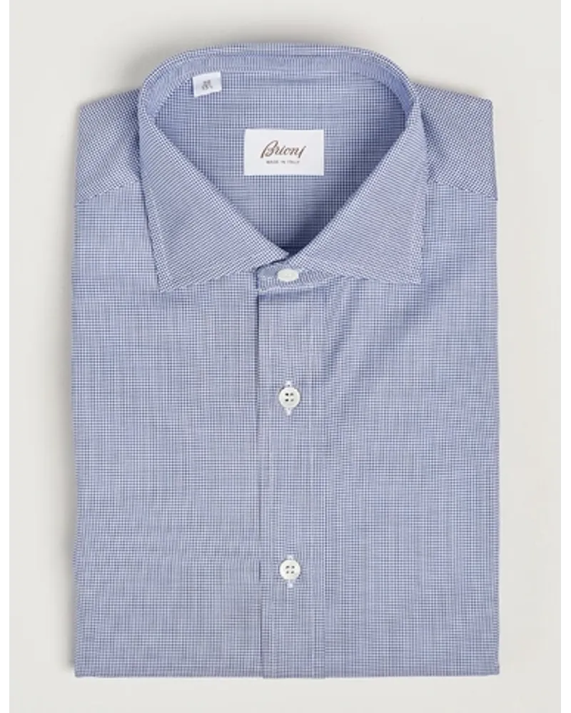 Brioni Slim Fit Micro Structure Dress Shirt Light Blue Blau