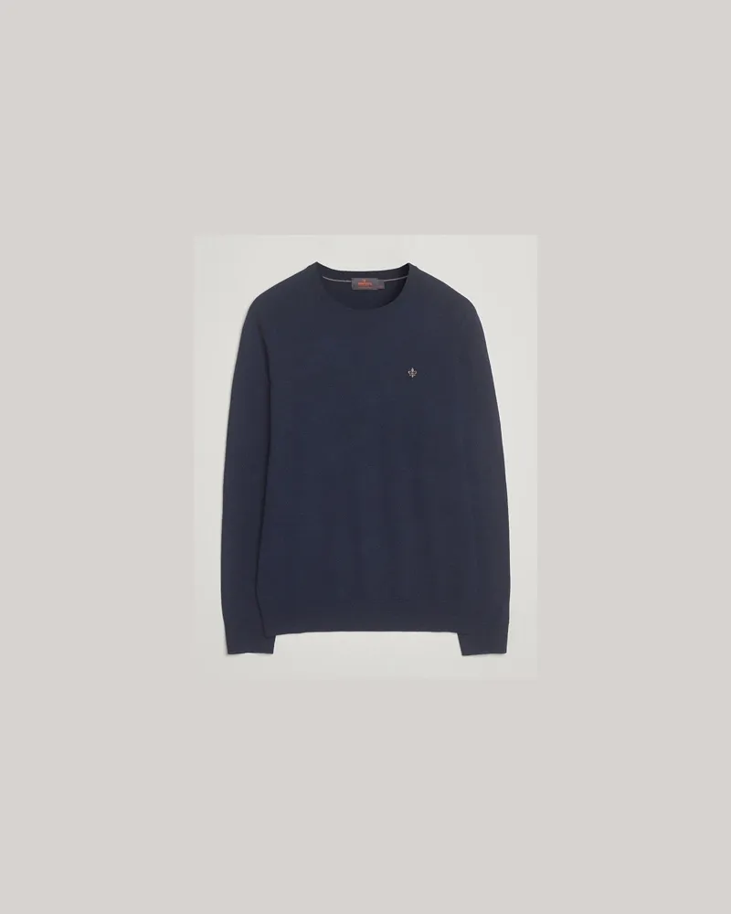 Morris Merino O-Neck Dark Blue Blau