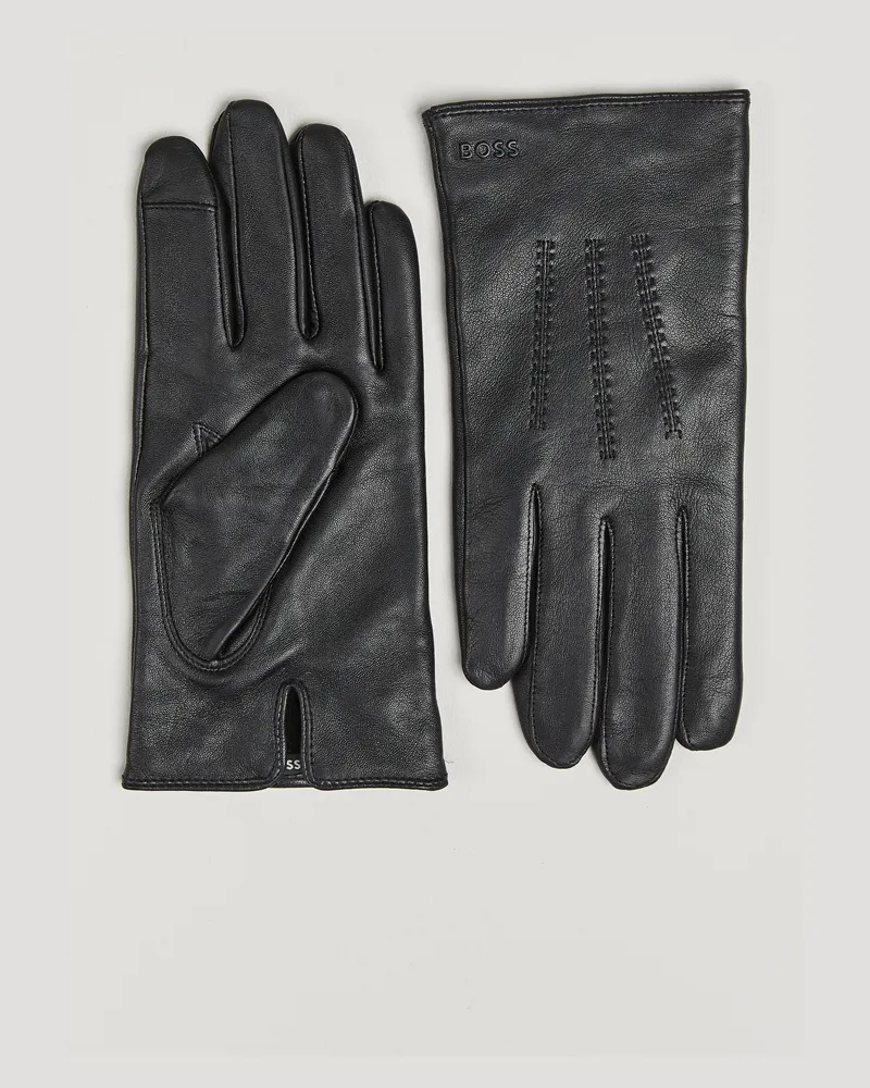 HUGO BOSS Hainz Leather Glove Black Schwarz