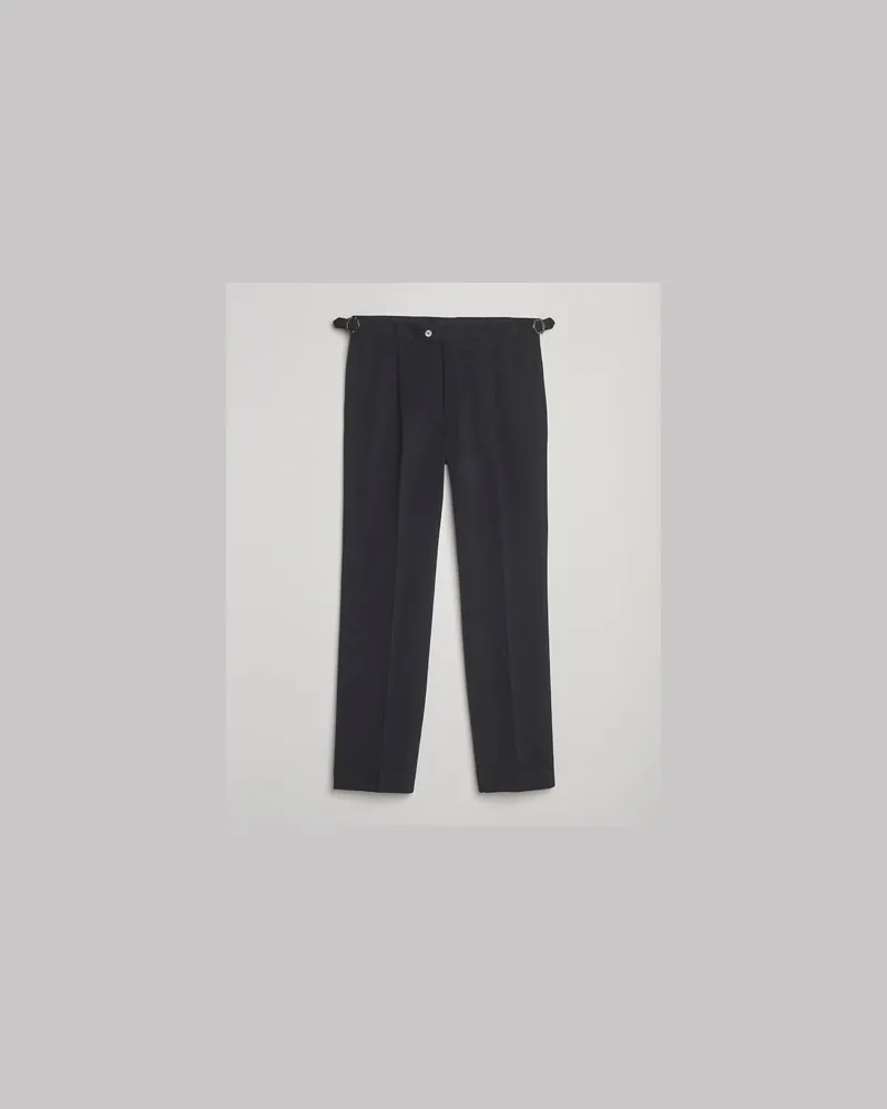 Oscar Jacobson Delon Brushed Cotton Trousers Black Schwarz