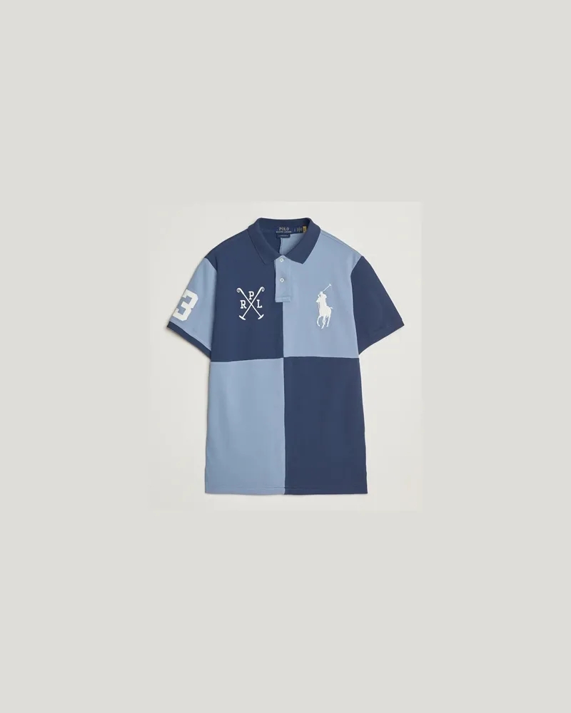 Ralph Lauren Custom Slim Check Polo Rustic Navy/Channel Blue Blau