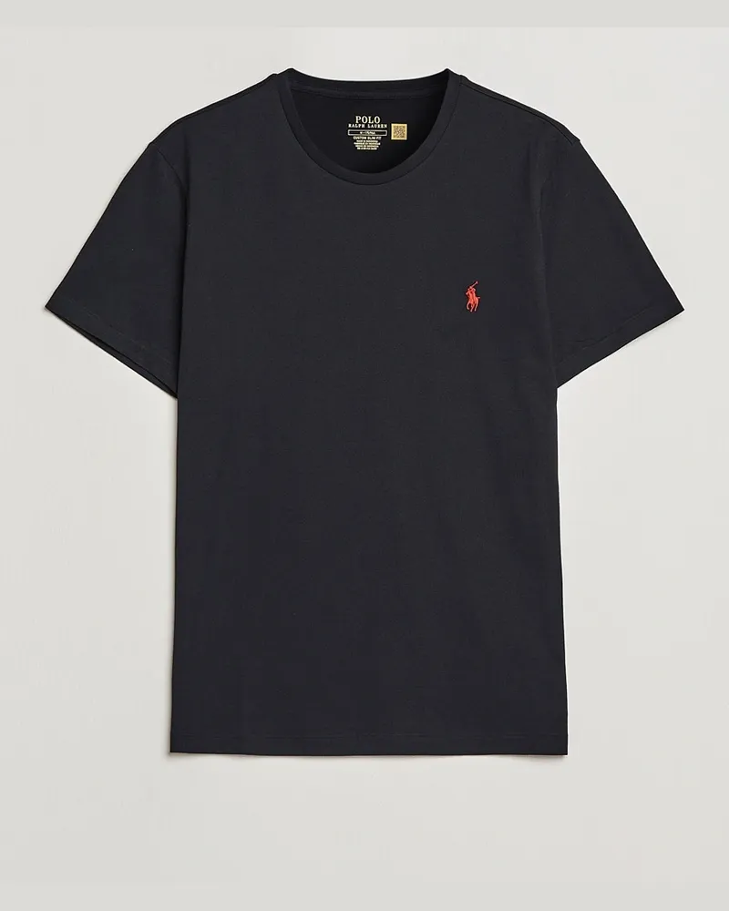 Ralph Lauren Custom Slim Fit Tee RL Black Schwarz