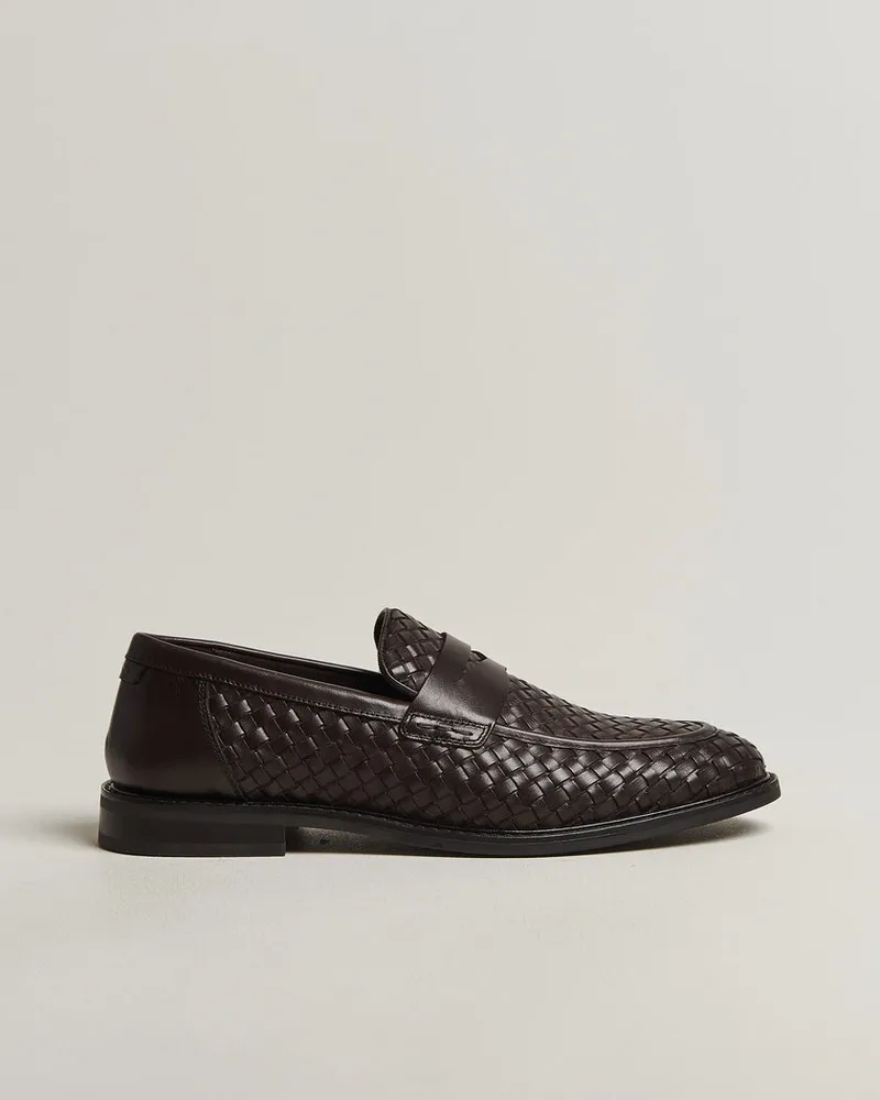 Gant Lozham Braided Leather Loafer Dark Brown Braun