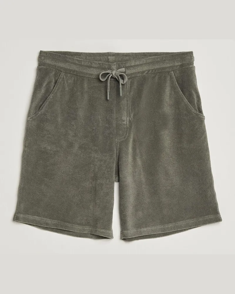 Altea Terry Drawstring Shorts Olive Grün