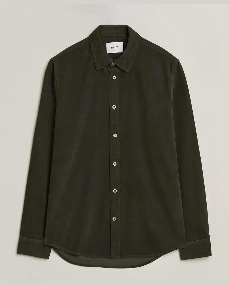NN 07 Asher Baby Cord Shirt Capers Green Grün